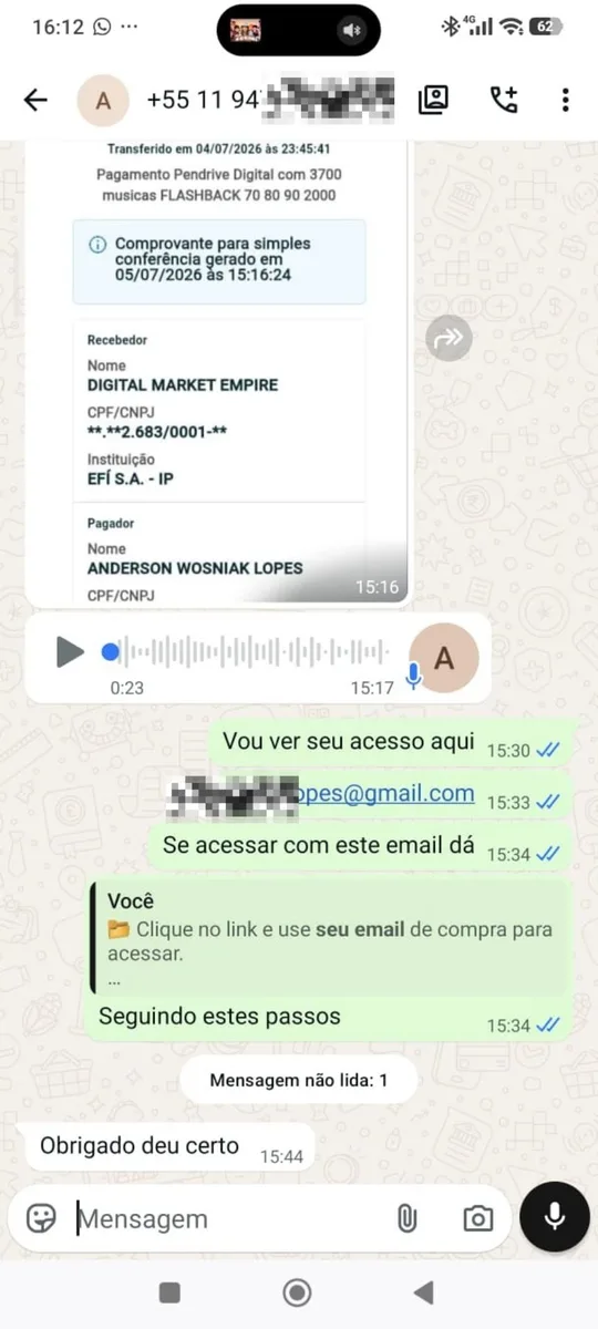 Cliente después de la compra: 'Gracias, funcionó'
